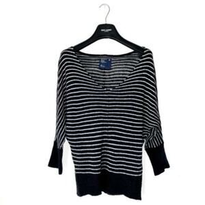AMERICAN EAGLE Dolman Sleeve Sweater Size S‎ Black Striped Long Sleeve
